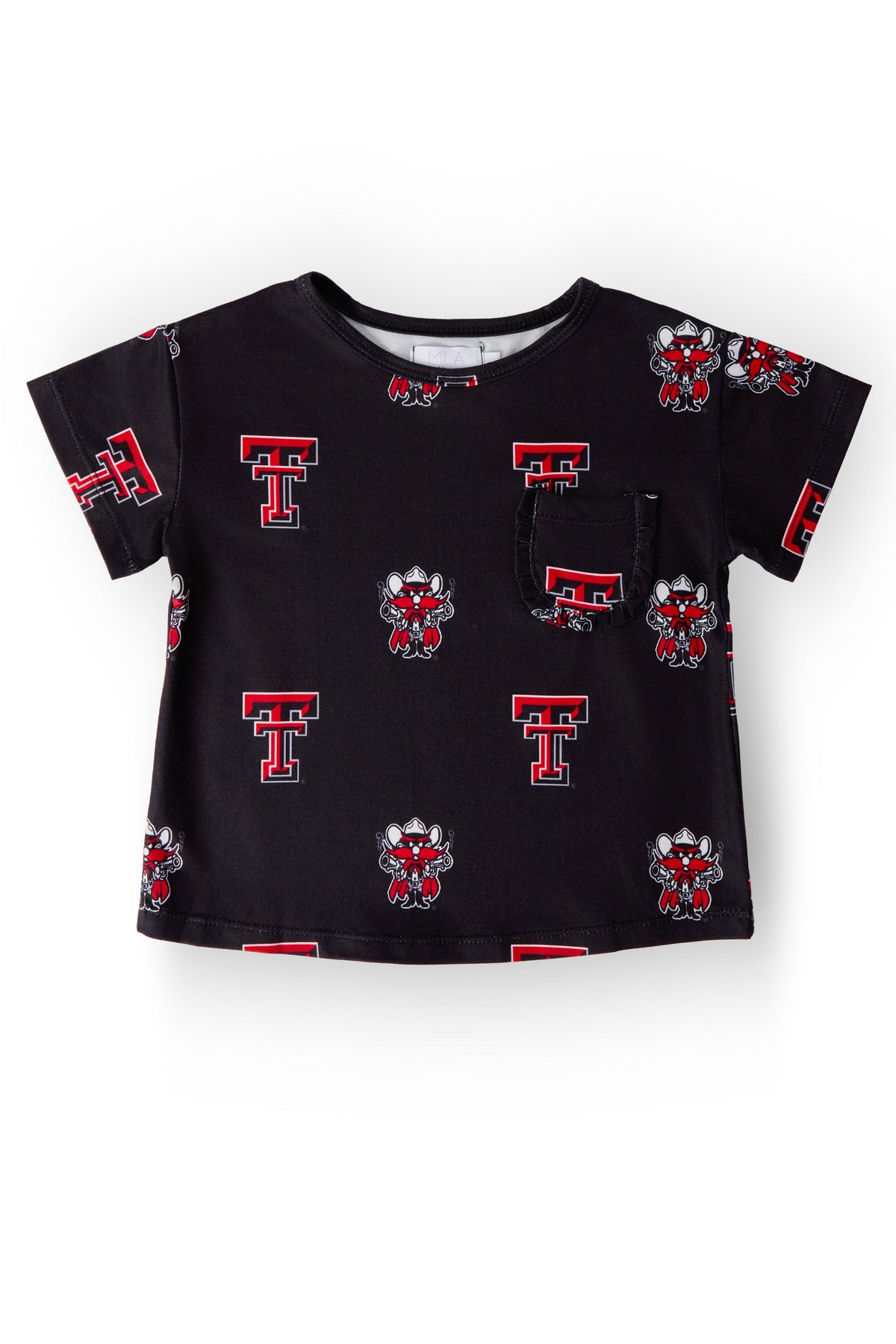 Texas Tech Black Raider Red Ruffle Pocket Tee
