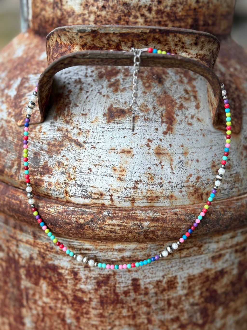 Sterling Silver Prism And Pearl Necklace