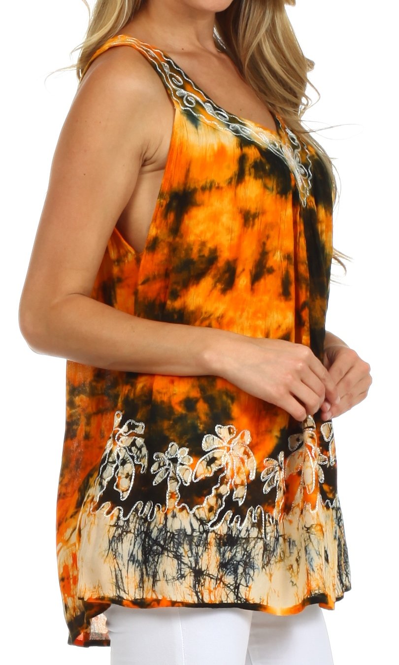 Sakkas Palmetto Batik Sleeveless Blouse