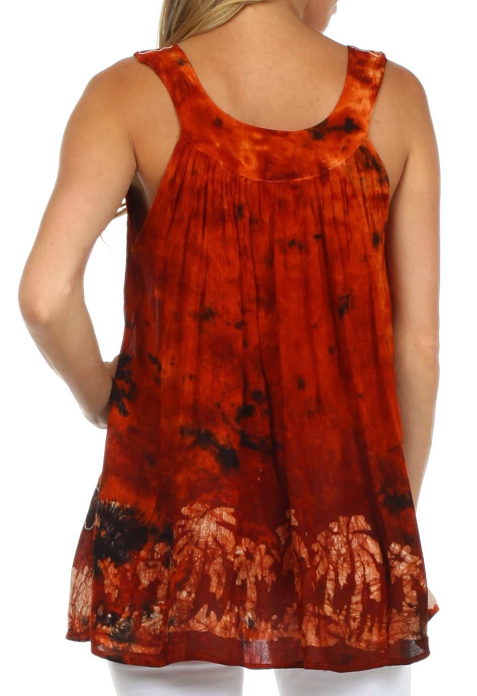 Sakkas Palmetto Batik Sleeveless Blouse