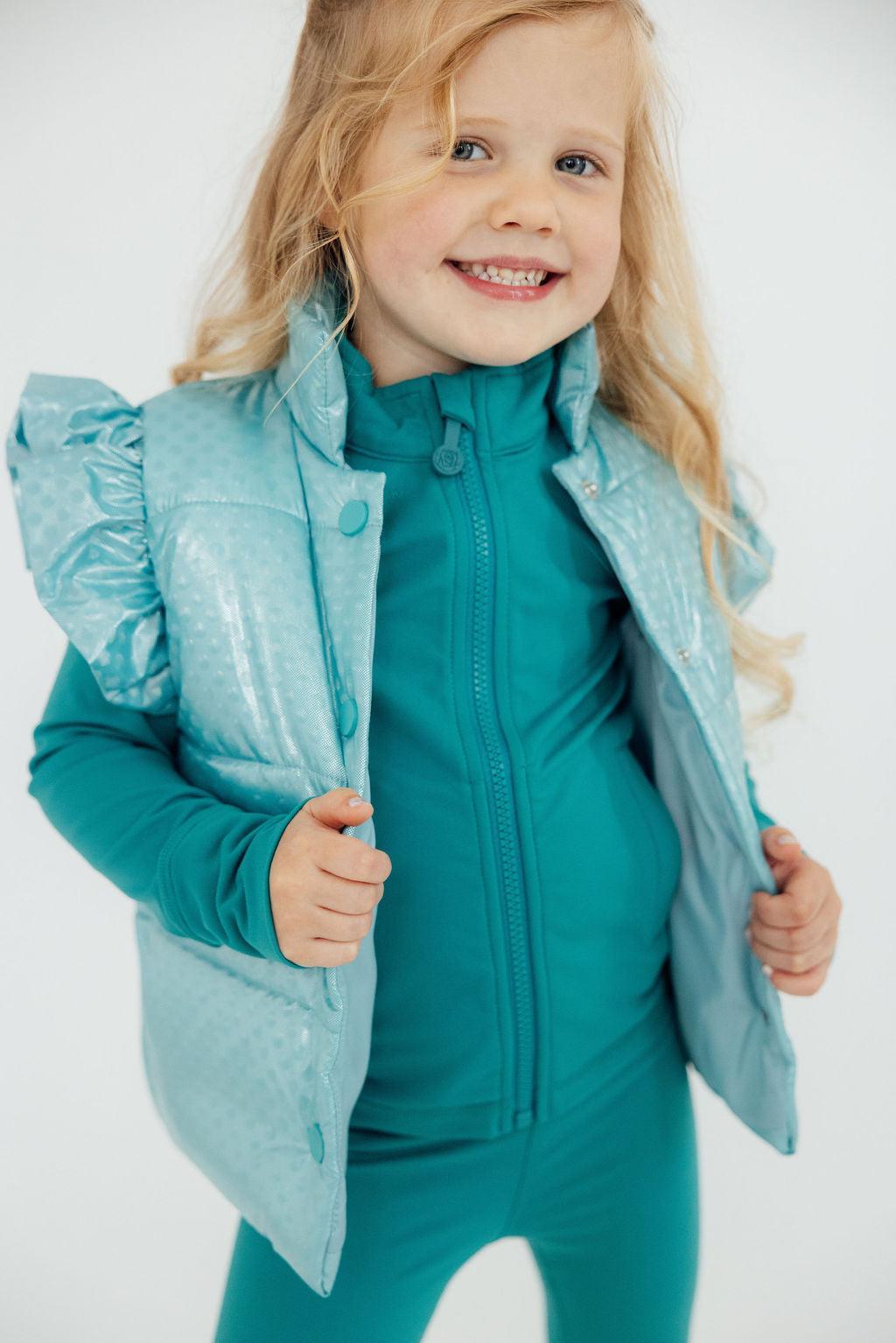 Turquoise Dot Puffer Vest