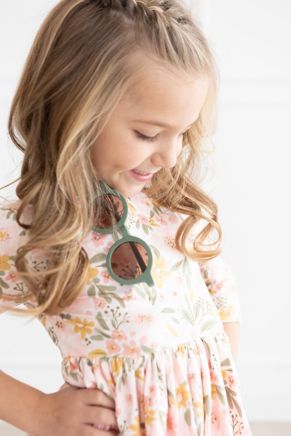 Pretty Peachy 3/4 Sleeve Pocket Twirl Dress