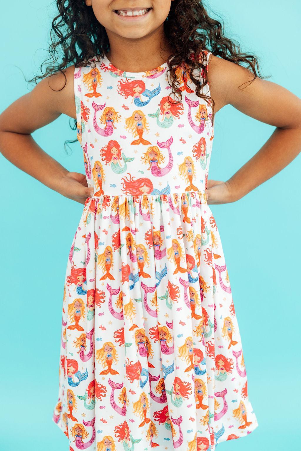 Watercolor Mermaids Tank Twirl Dress