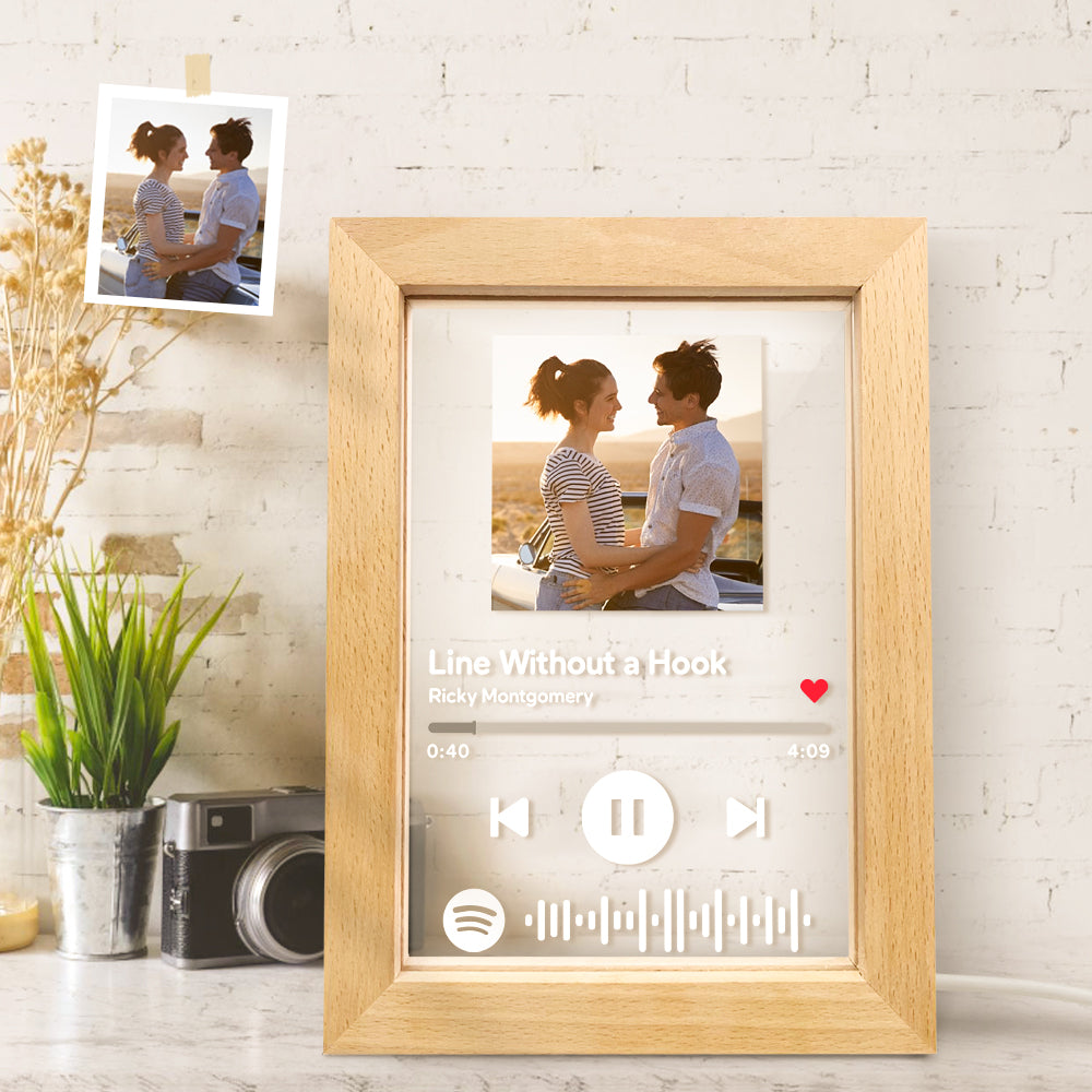 🎵💡Custom Spotify Code Music Art Picture Frame Night Light – Scan to Play Your Song!🎵💡