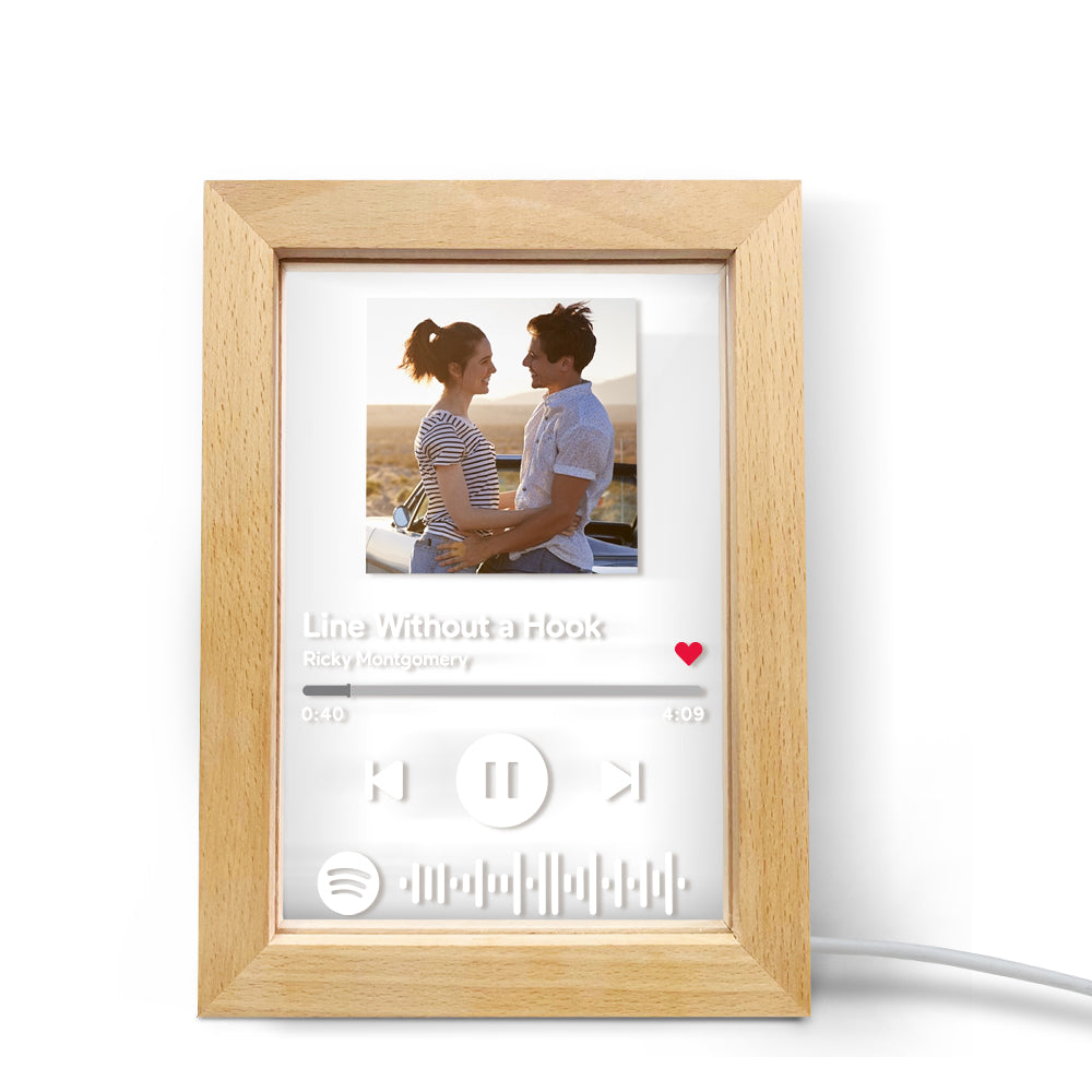 🎵💡Custom Spotify Code Music Art Picture Frame Night Light – Scan to Play Your Song!🎵💡