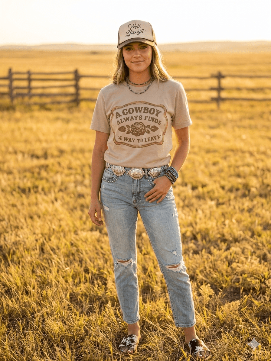 A Cowboy Always Finds A Way To Leave Graphic Tee