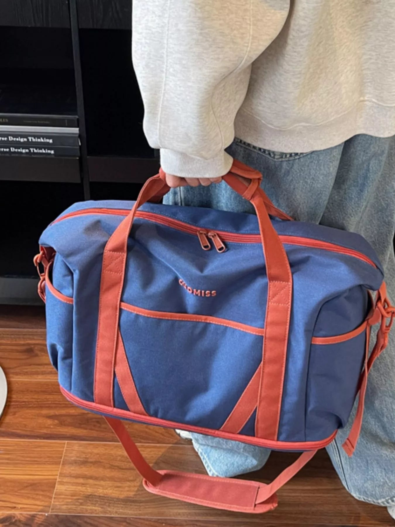 Contrast Oxford Cloth Travel Bag