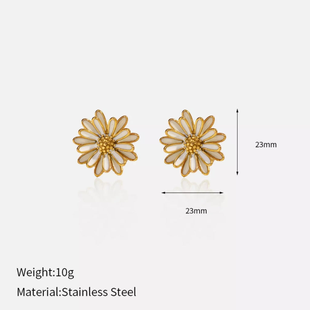 18K Gold-Plated Flower Stud Earrings