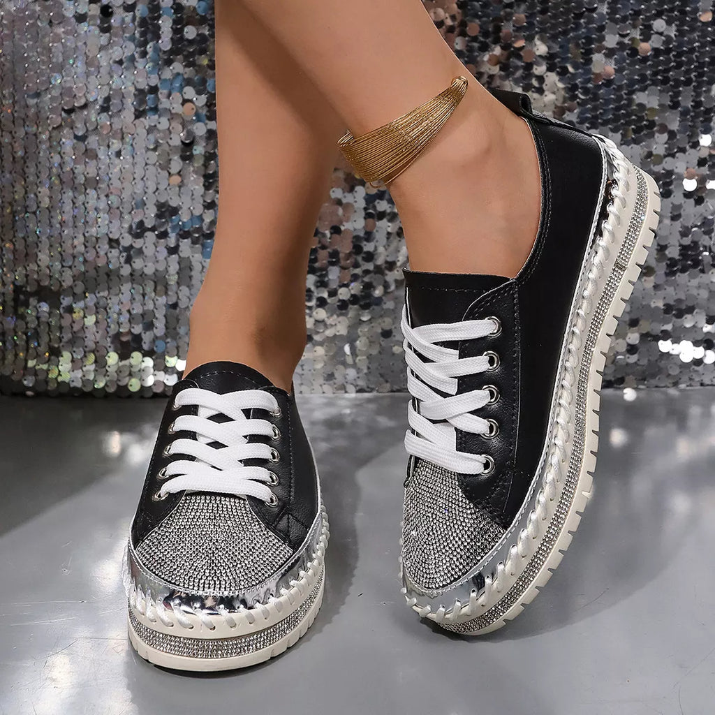 Rhinestone Round Toe Sneakers