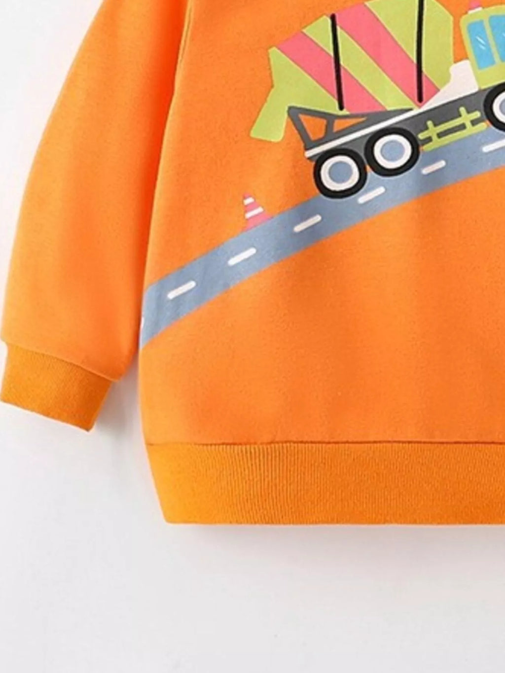 Children's Colorful Car Crew Neck Sweatshirt