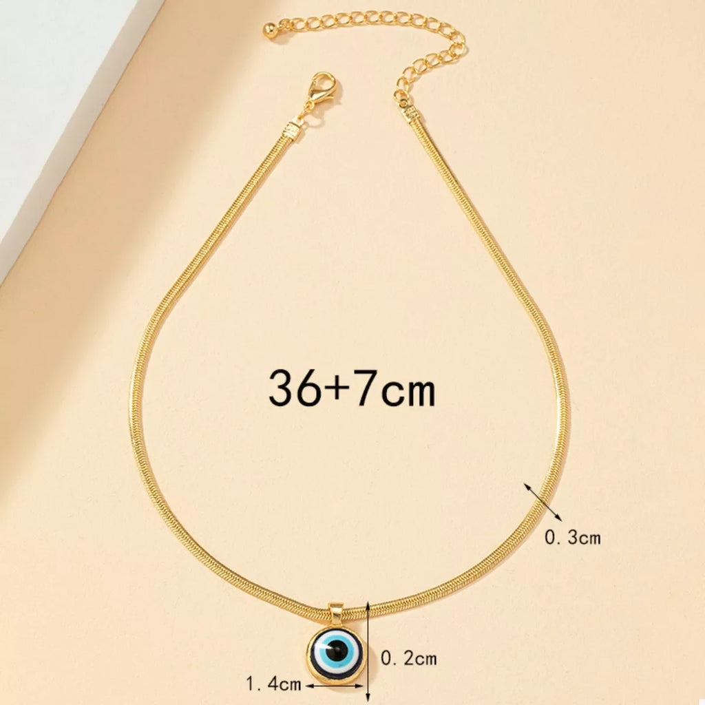 18K Gold-Plated Evil Eye Pendant Necklace