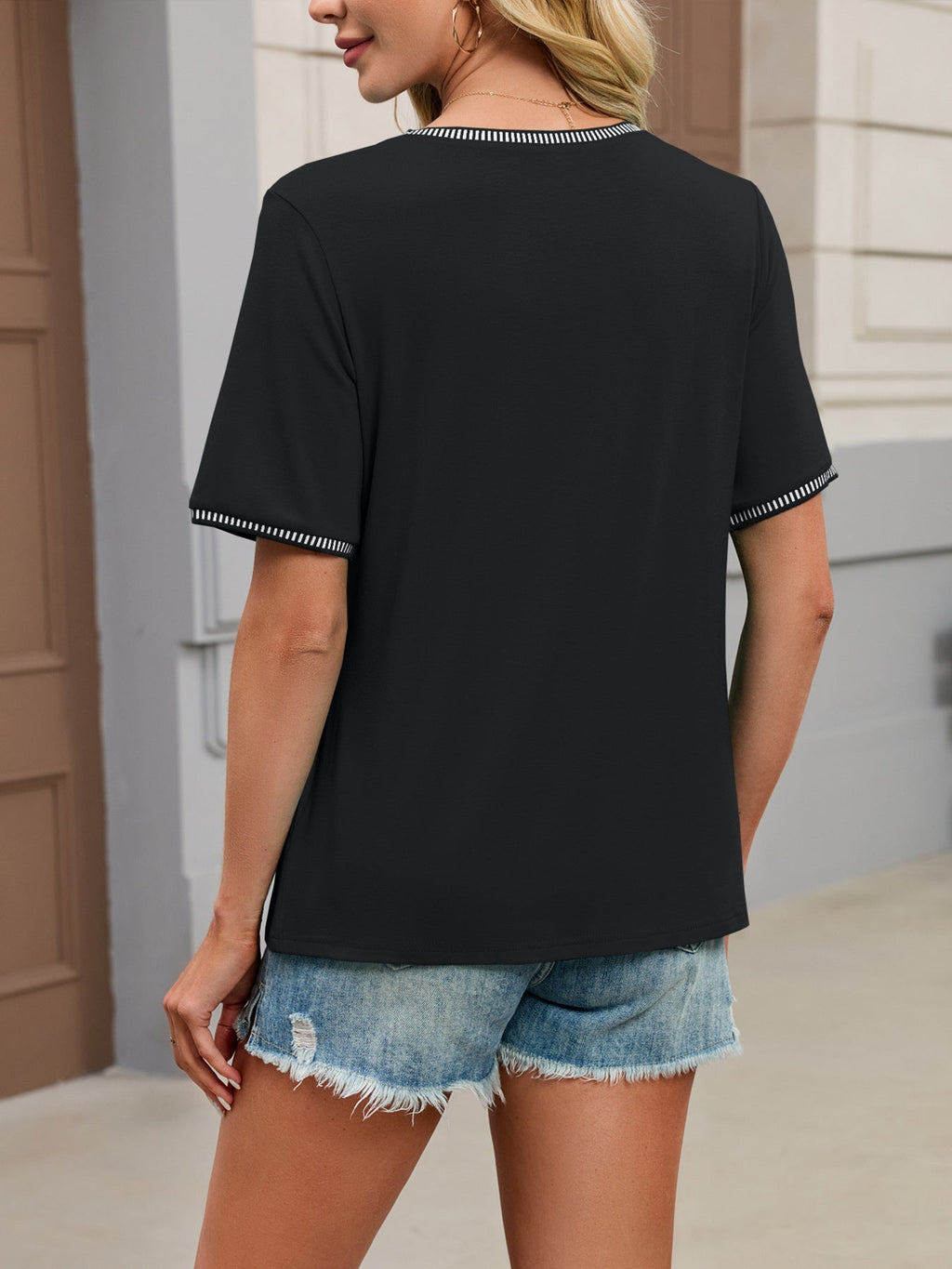 Contrast Trim Short Sleeve T-Shirt – Bright Tones