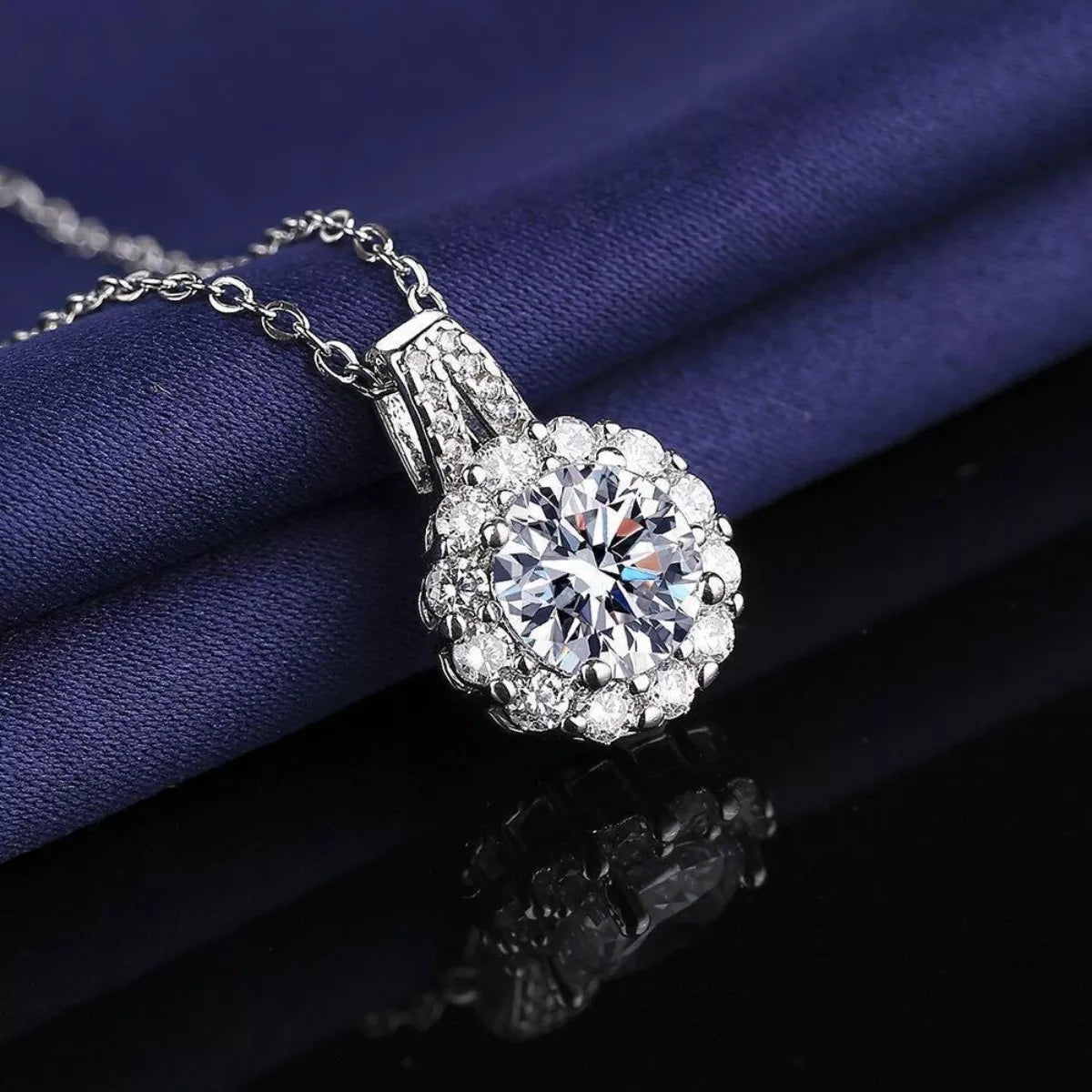 2 Carat Moissanite 925 Sterling Silver Necklace