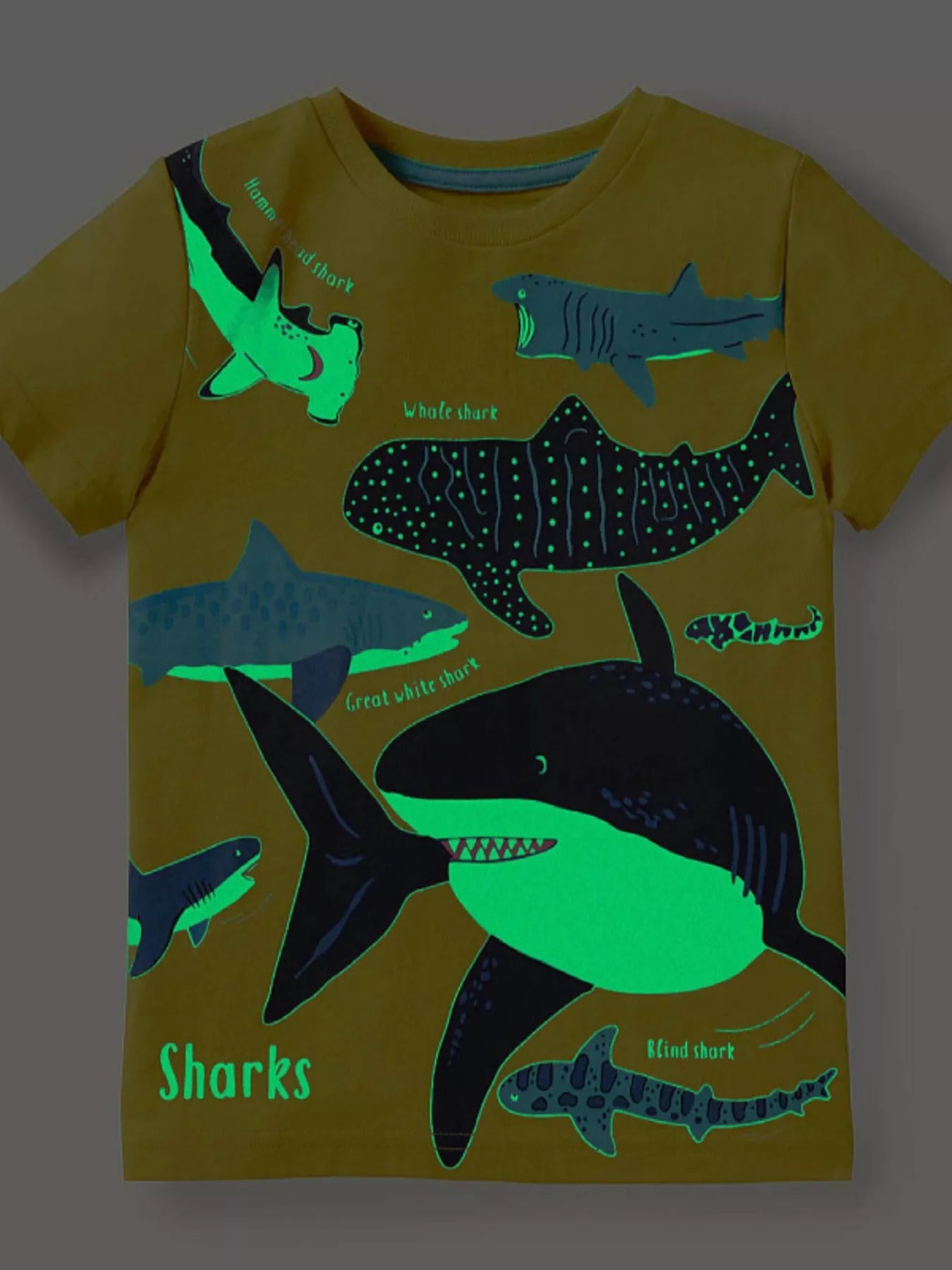 Children's Shark Print Short Sleeve T-Shirt