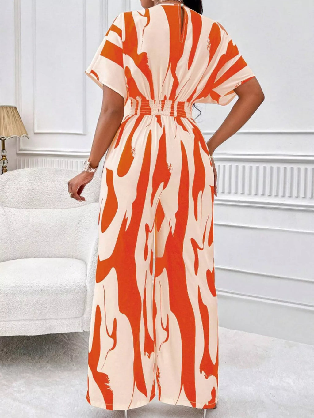 Abstract Print Wide-Leg Jumpsuit