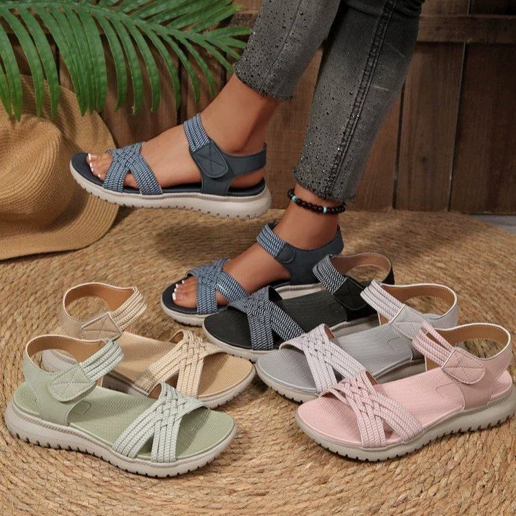 Open Toe Woven Strap Sandals