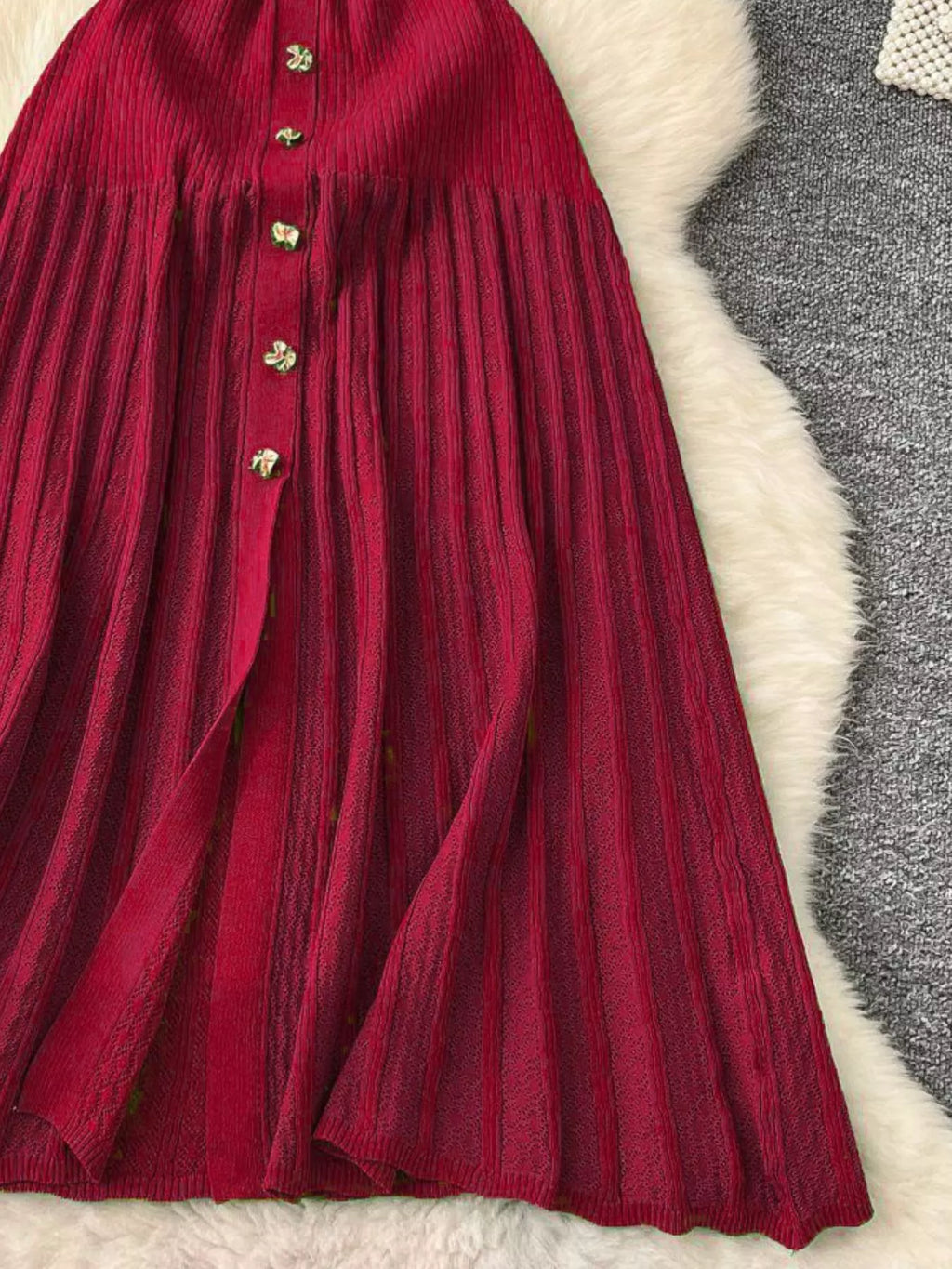 Button Front Short Sleeve Knit Dress