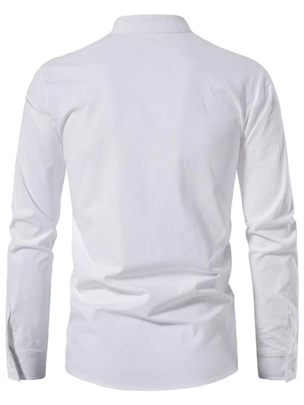 Men's Full Size Casual Lace-Up Long Sleeve Shirt Plus Size