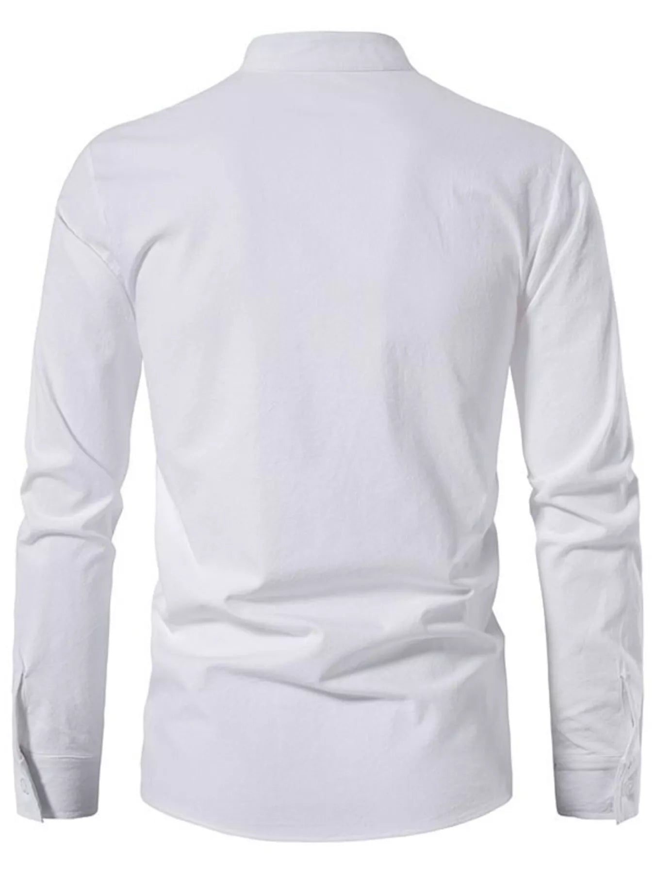 Men's Full Size Casual Lace-Up Long Sleeve Shirt Plus Size