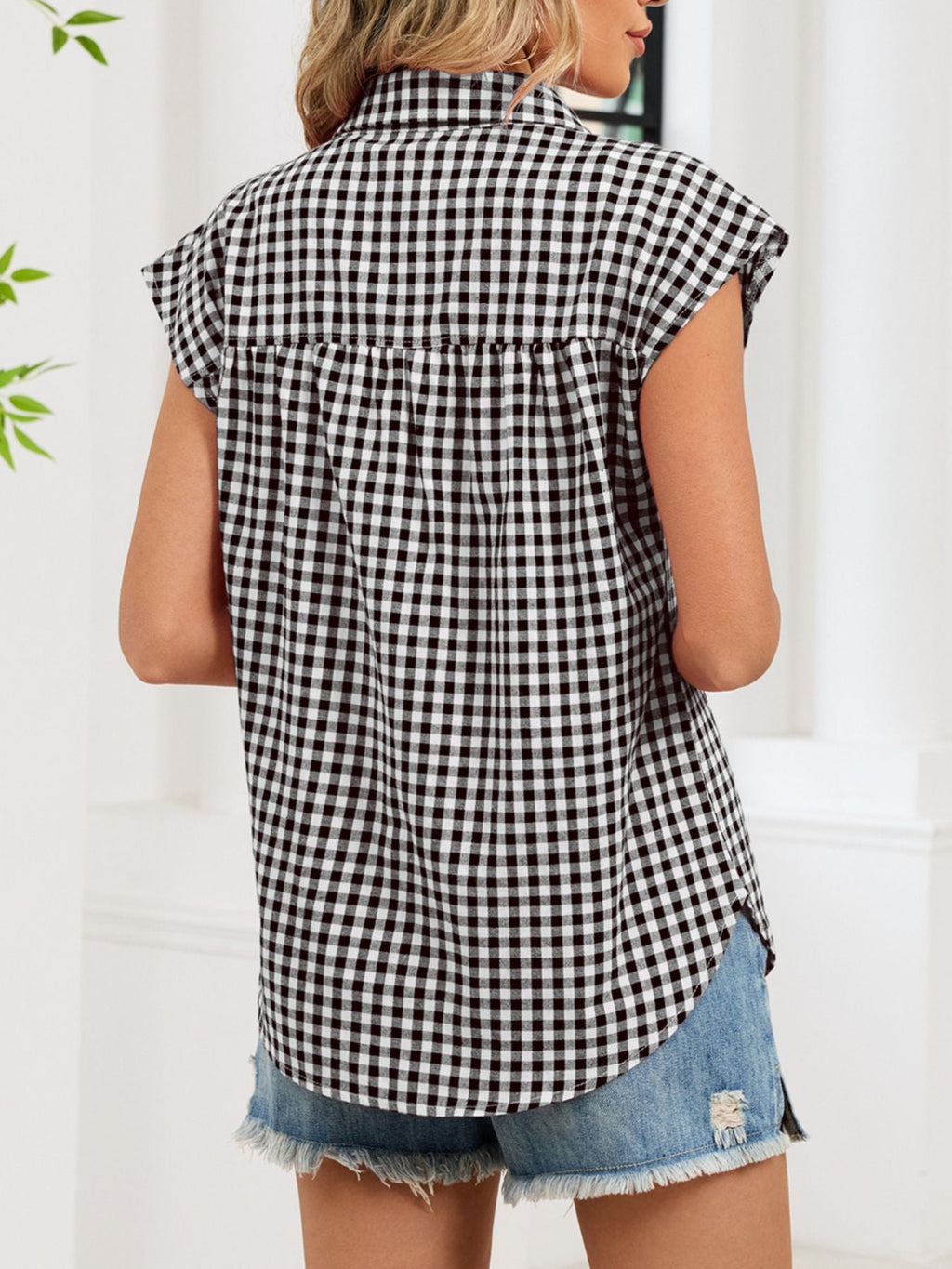 Gingham Button-Down Shirt