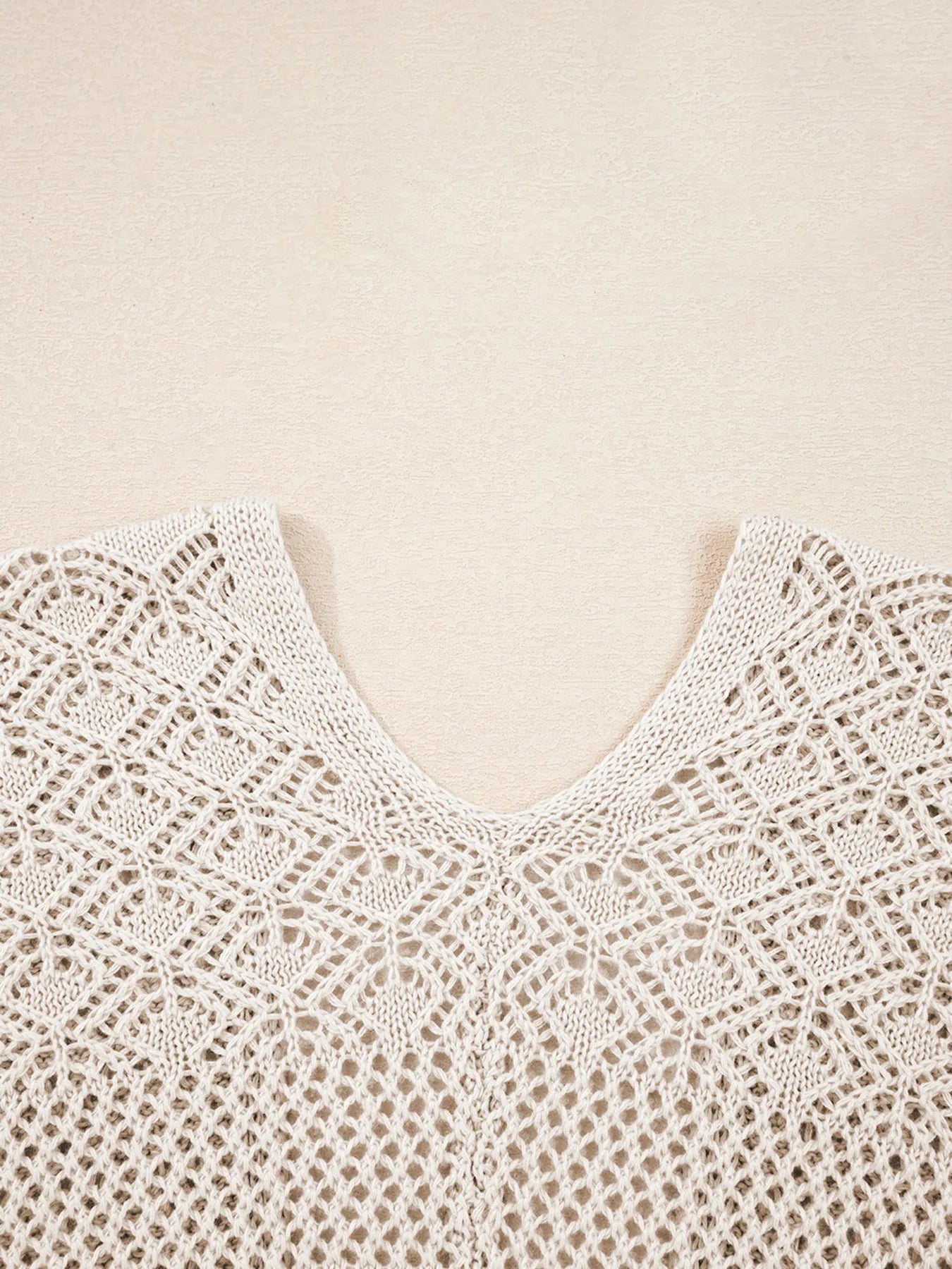 Hollowed Knit Open Front Cardigan