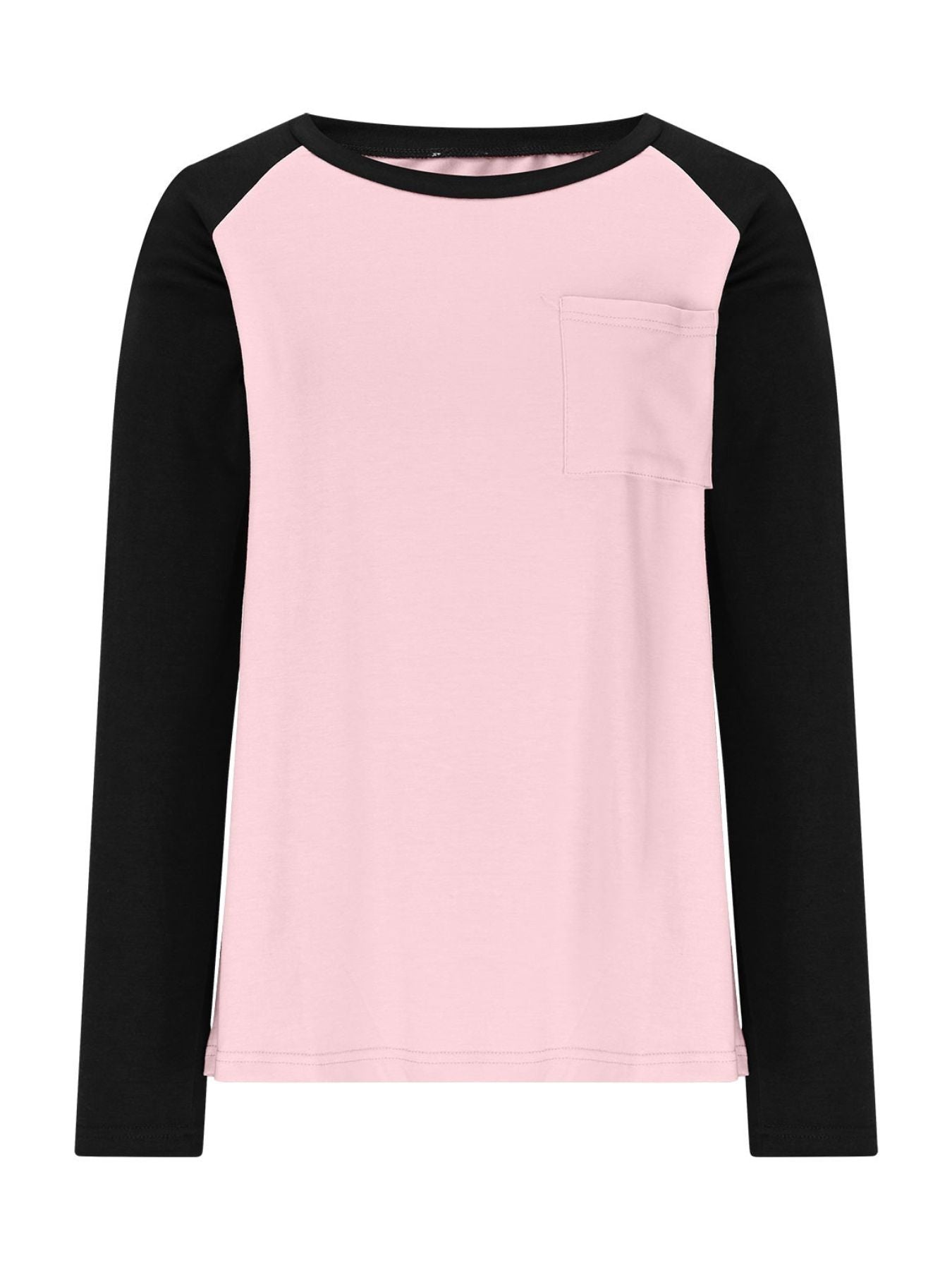Round Neck Raglan Sleeve T-Shirt with Pocket