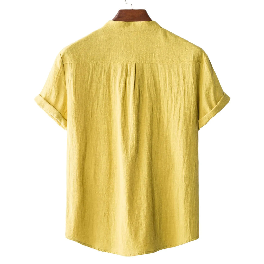 Men's Plus Size Textured Short Sleeve Blouse