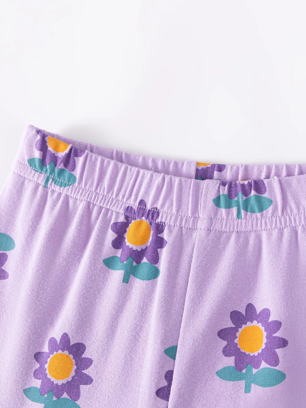 Children's Floral Print Ruffle Hem Tee & Capri Leggings Set