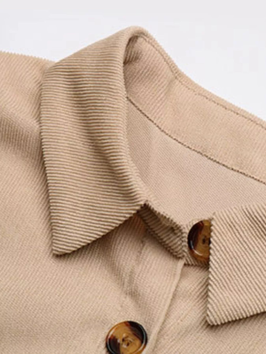 Button-Front Tie Waist Shirt Dress