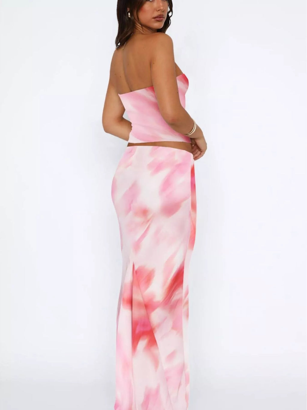 Printed Tube Top and Skirt Set