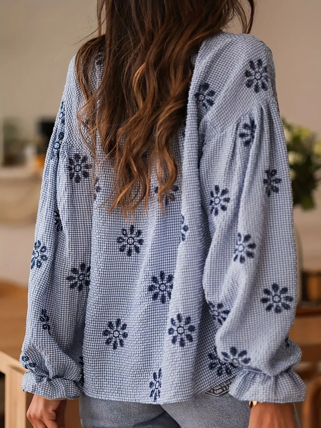 Floral Textured Button Up Shirt