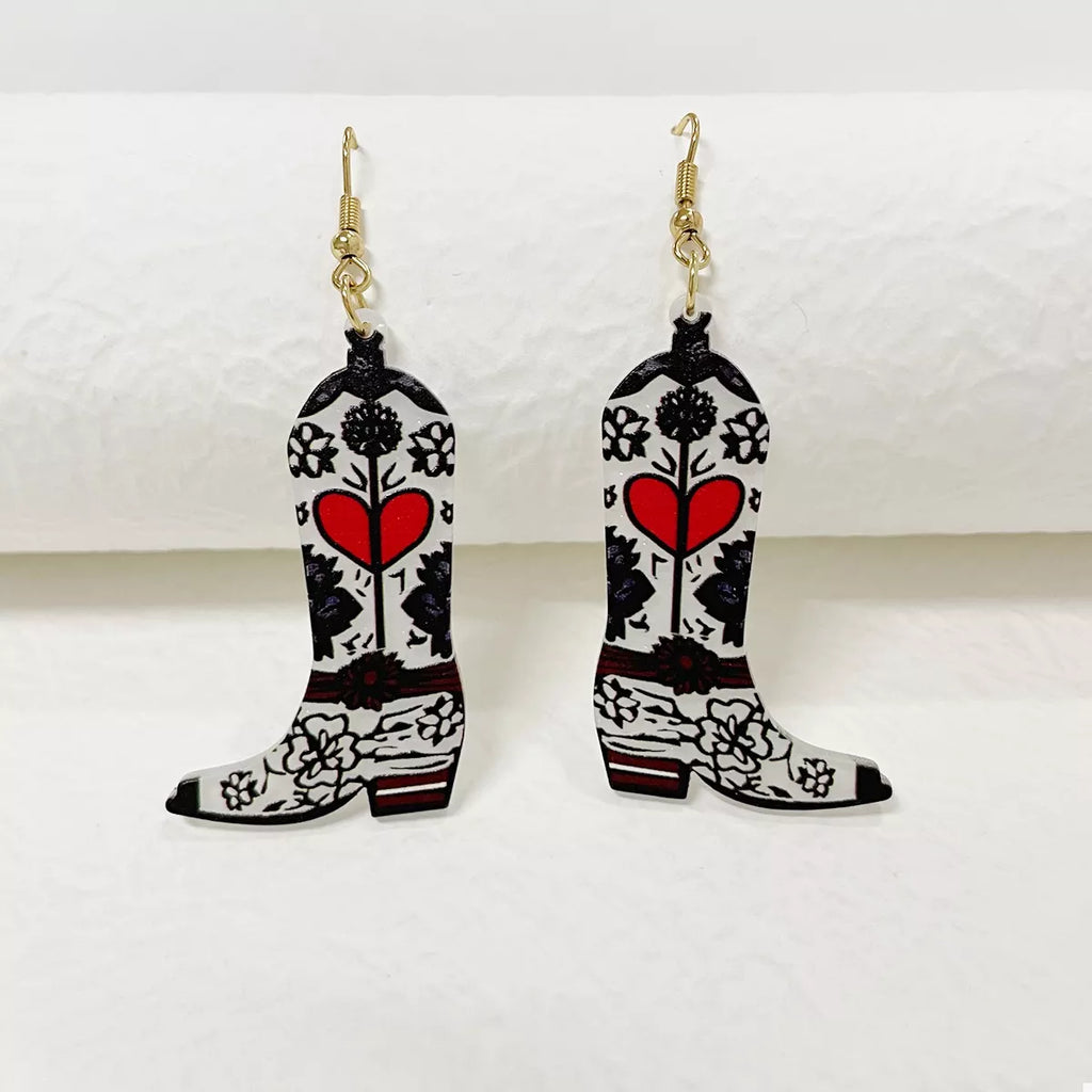 Cowboy Boot Dangle Earrings
