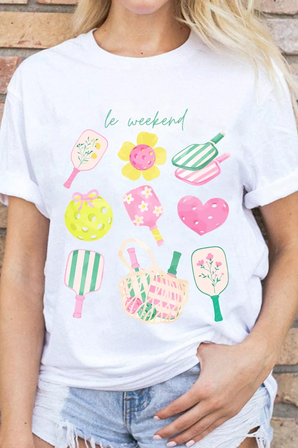 Graphic Round Neck Short Sleeve T-Shirt