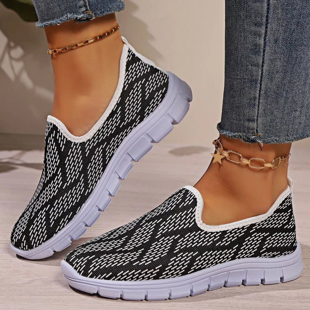 Breathable Mesh Round Toe Slip-Ons