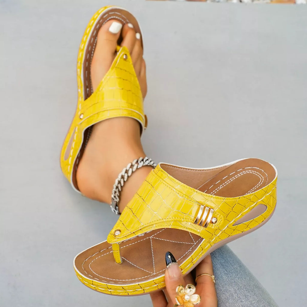 Toe Post Wedge Sandals
