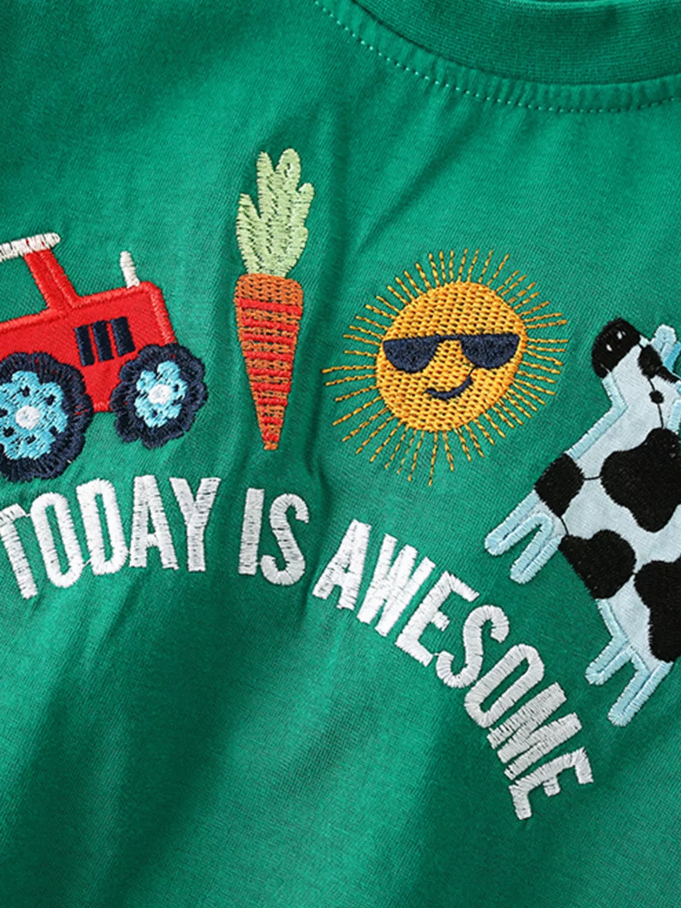 Children's Embroidered Short Sleeve T-Shirt