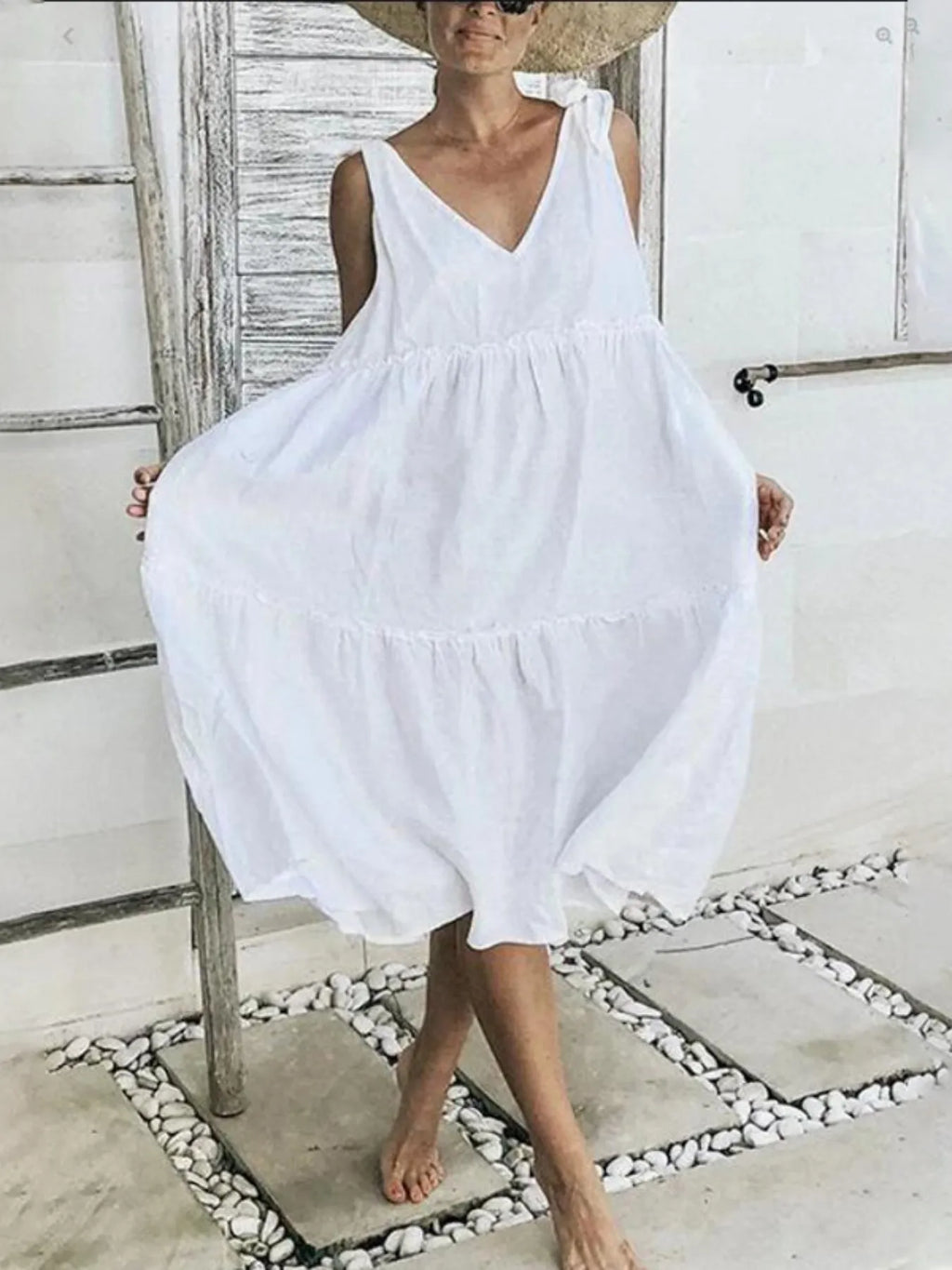 Colorblock Tiered Midi Tank Dress