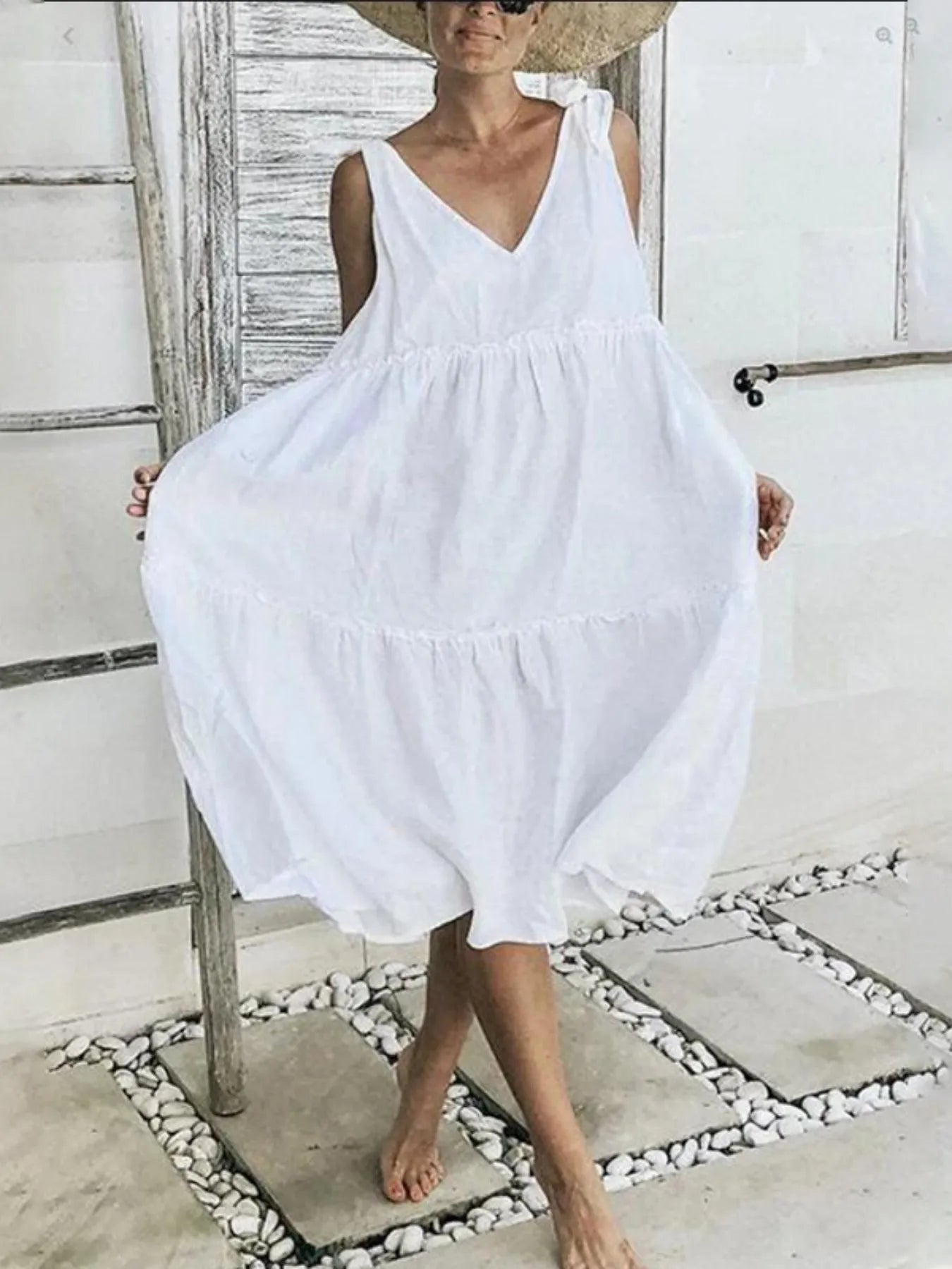 Colorblock Tiered Midi Tank Dress