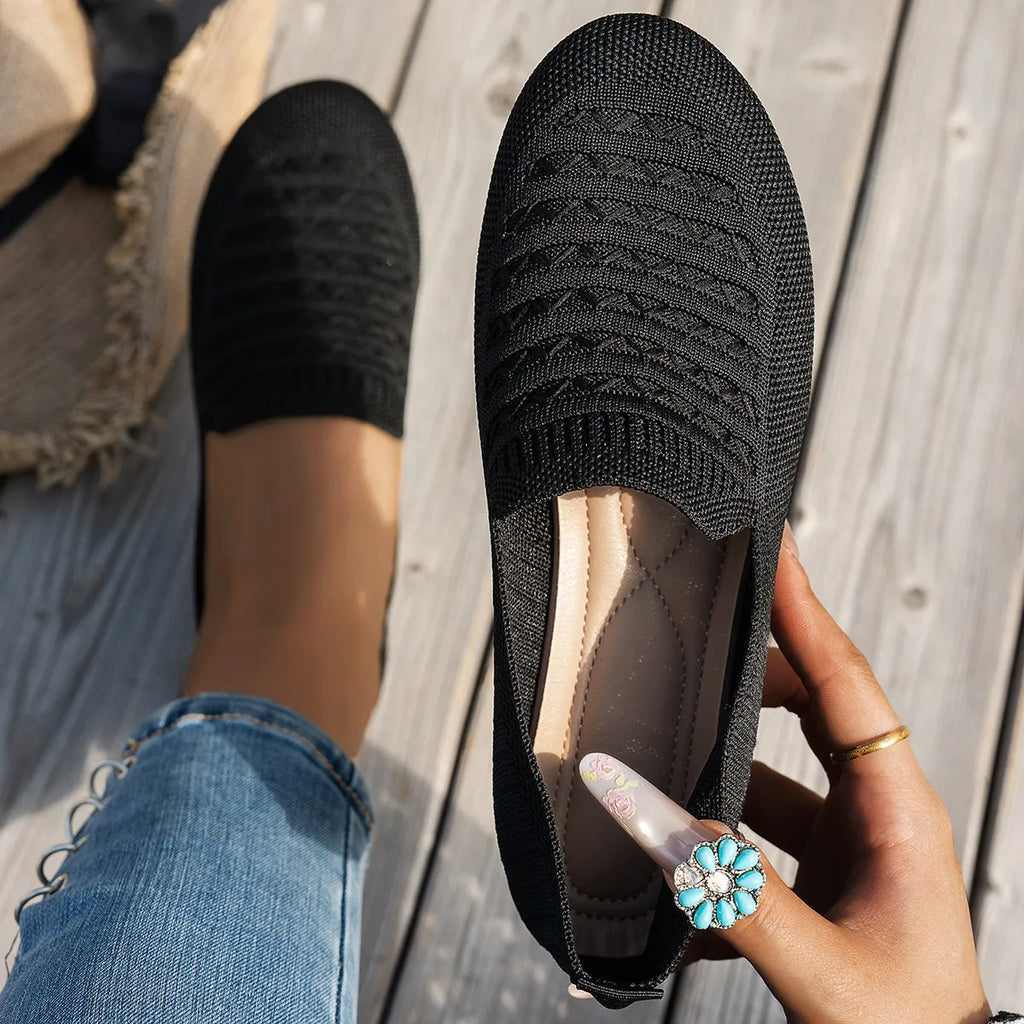 Breathable Knit Slip-On Loafers