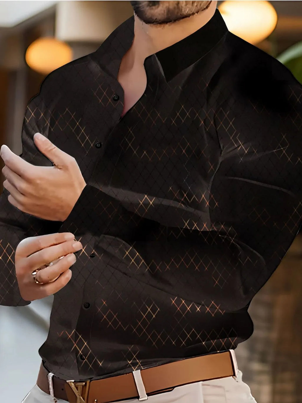 Men's Full Size Button Up Long Sleeve Shirt Plus Size