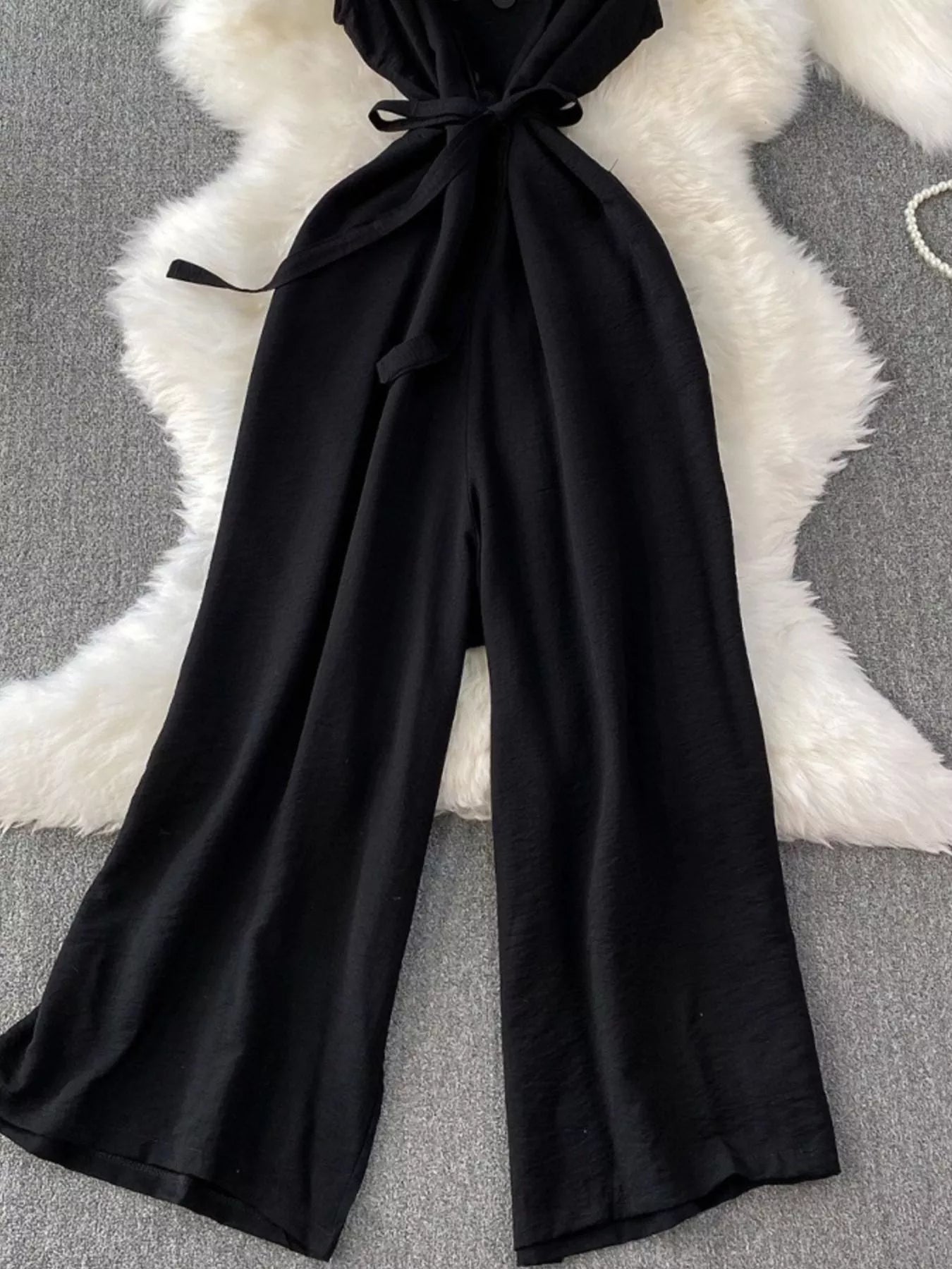 Sleeveless Wide Leg Jumpsuit