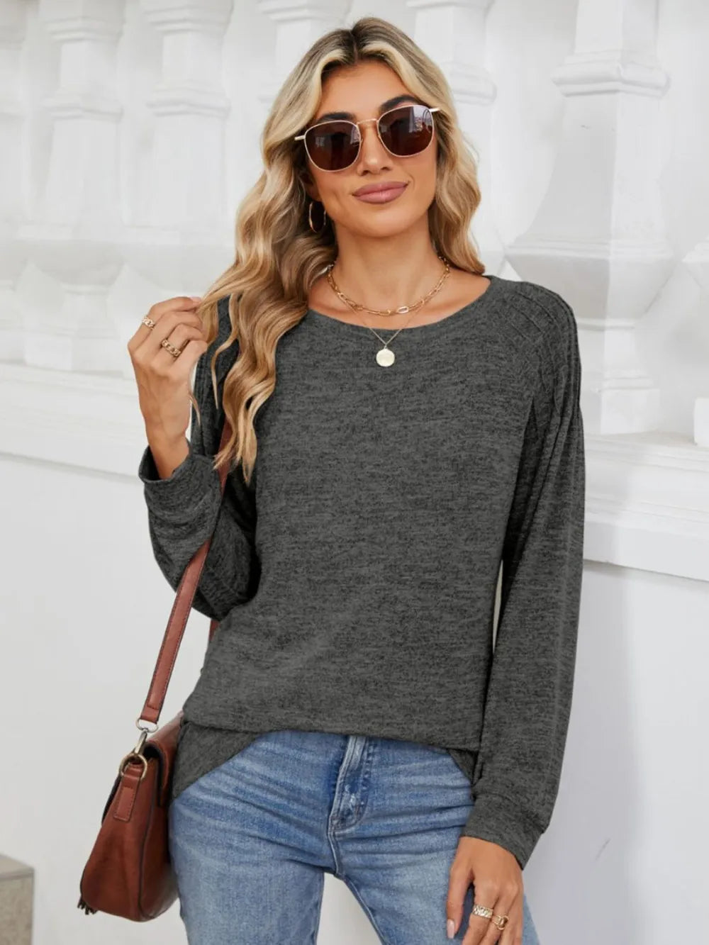Round Neck Long Sleeve T-Shirt