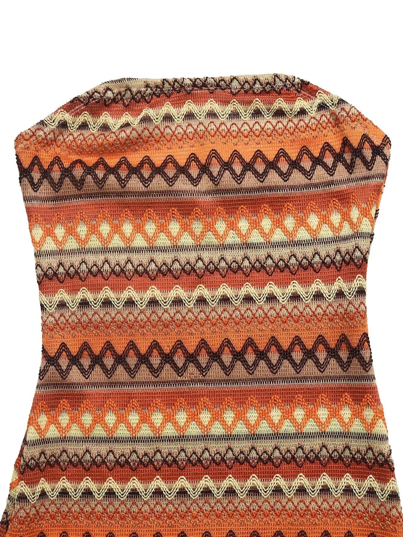 Geometric Pattern Tube Mini Dress
