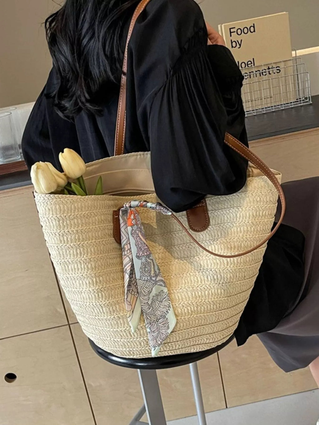 Woven Straw Shoulder Bag