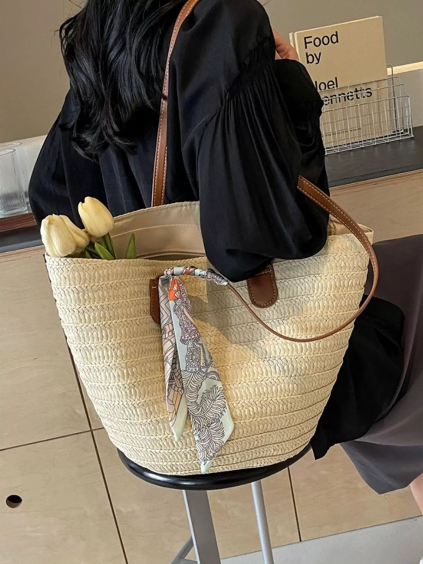 Woven Straw Shoulder Bag