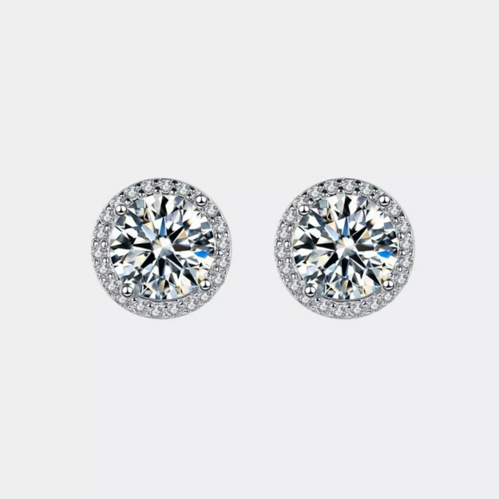 1 Carat Moissanite 925 Sterling Silver Stud Earrings