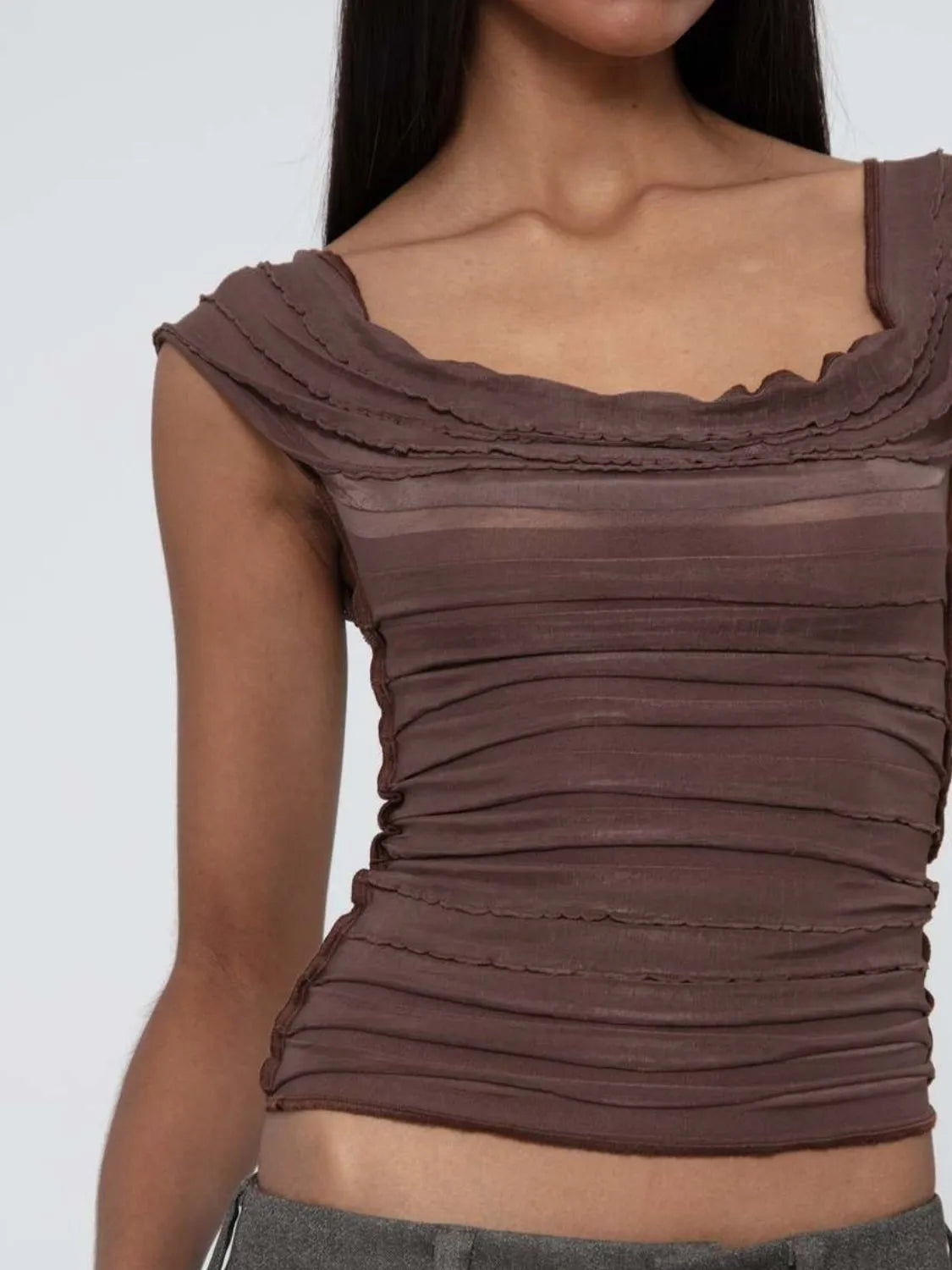 Ruched Solid Tank
