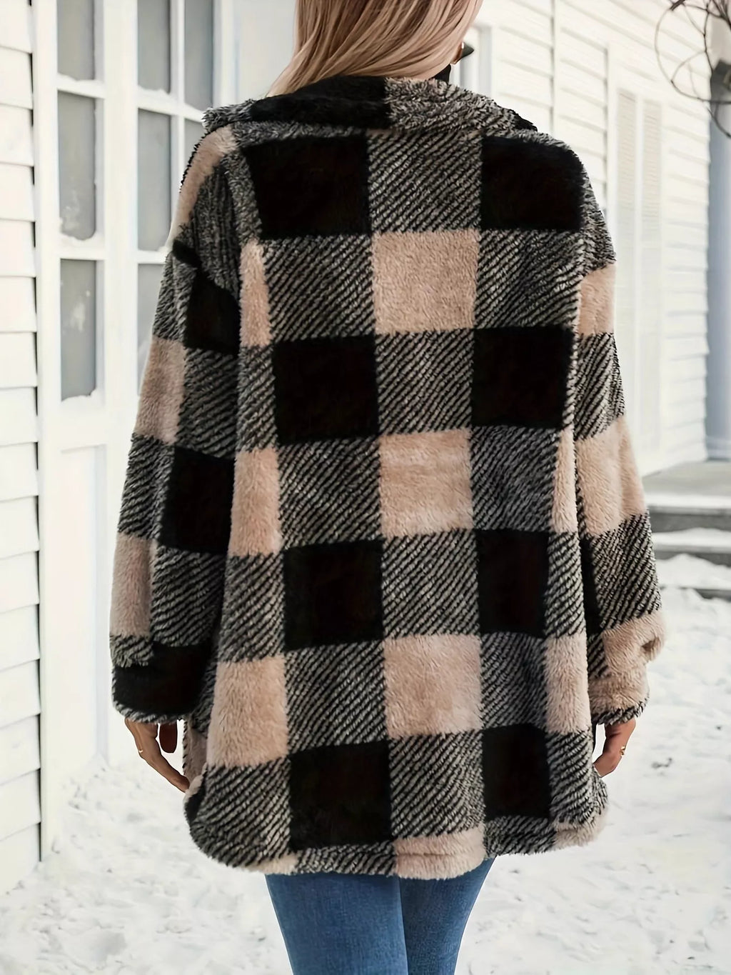 Plaid Fleece Button-Down Outerwear