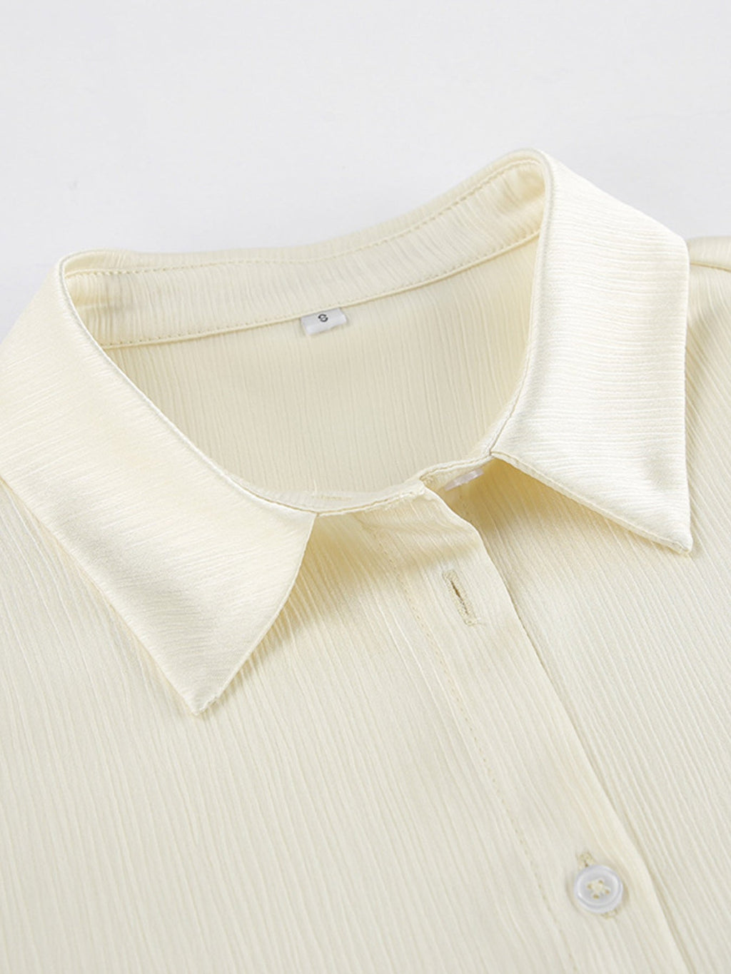 Texture Shirt and Wide-Leg Pants Set