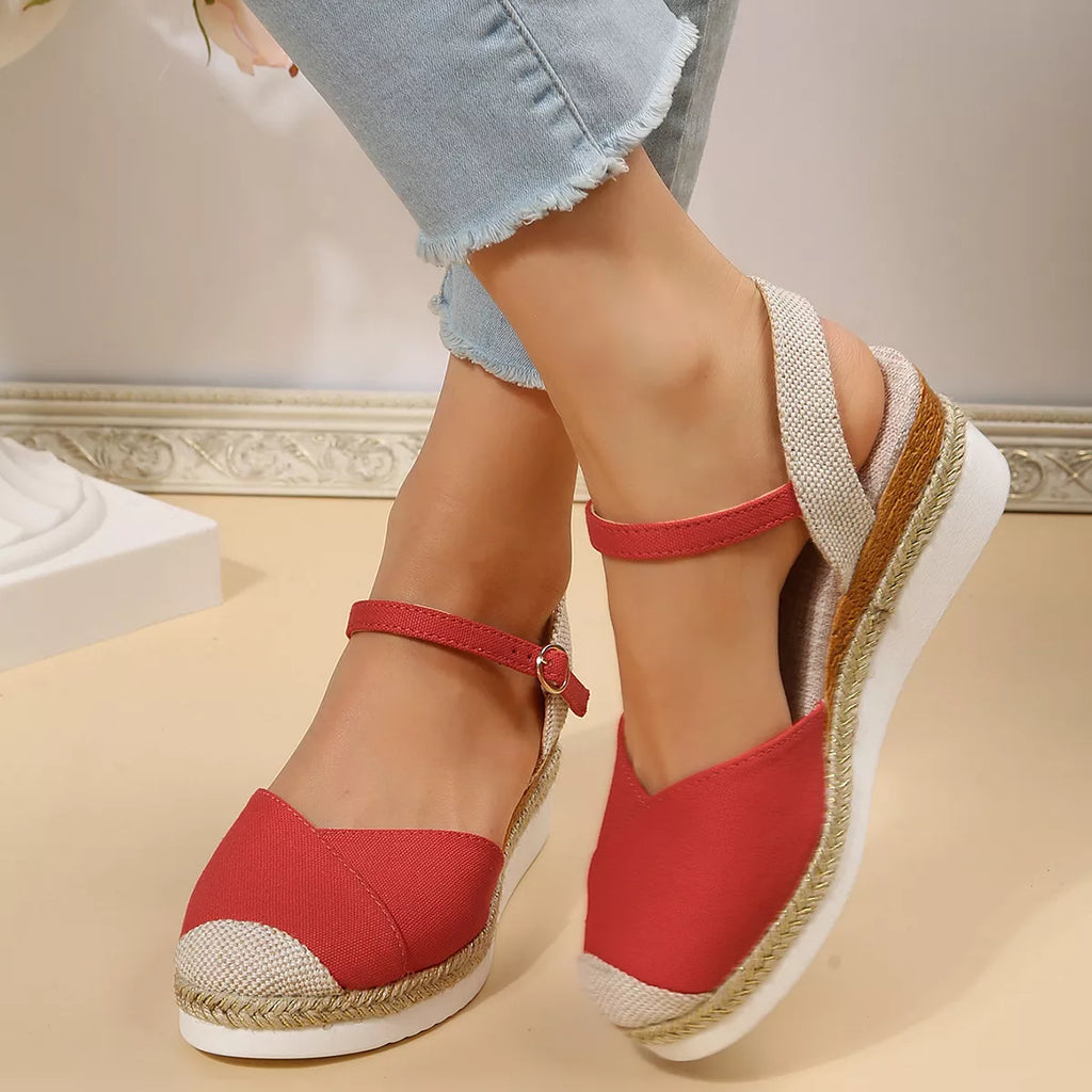 Color Block Wedge Sandals